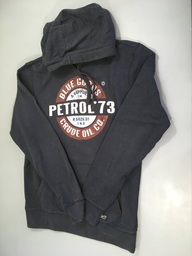 Sweat à capuche bleu foncé Petrol Goods, moins cher chez Petit Kiwi