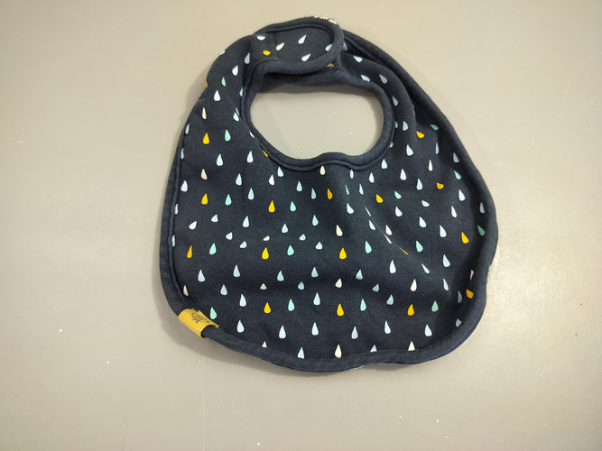 Bavoir bleu marine motifs  gouttes  colorées, moins cher chez Petit Kiwi