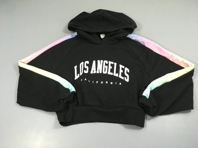 Sweat cropped noir Los Angeles, moins cher chez Petit Kiwi