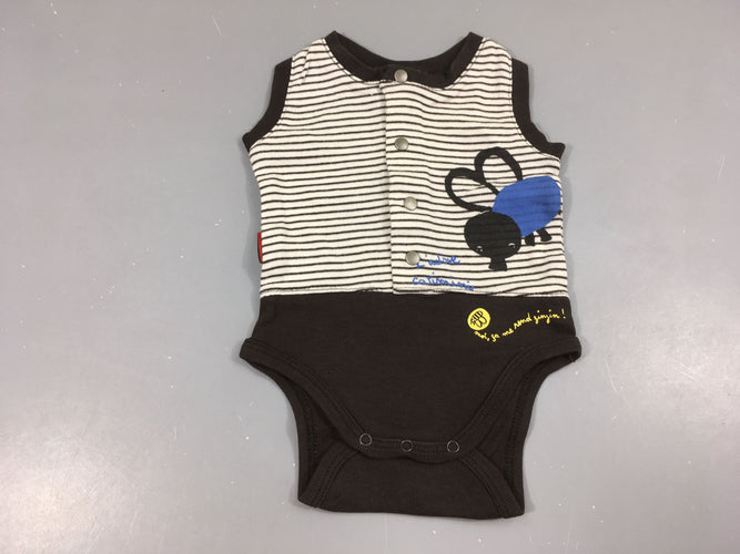 Body s.m brun foncé rayé blanc abeille, moins cher chez Petit Kiwi