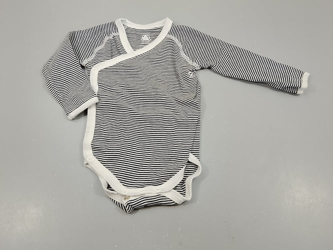 Body m.l blanc rayé noir, moins cher chez Petit Kiwi
