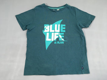 T-shirt m.c vert Blue life-Floc Craquelé!