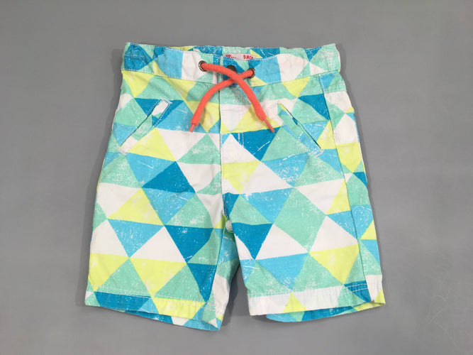 Bermuda triangles blanc/vert/bleu, moins cher chez Petit Kiwi