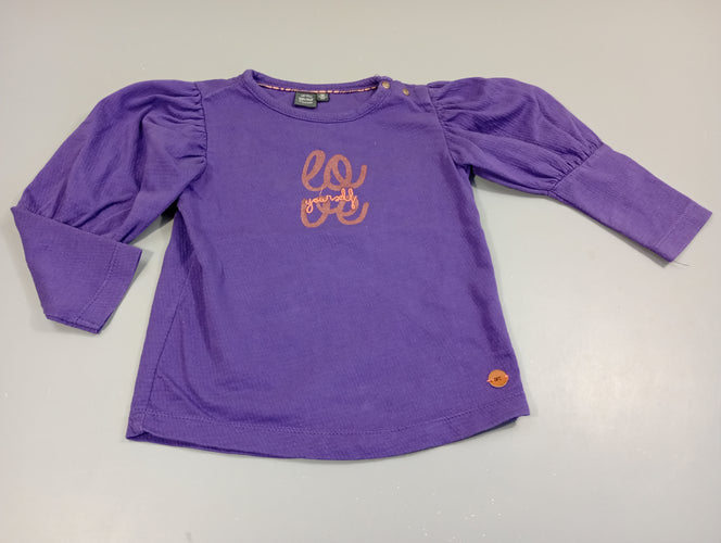 T-shirt m.l  mauve texturé "love yourself", moins cher chez Petit Kiwi