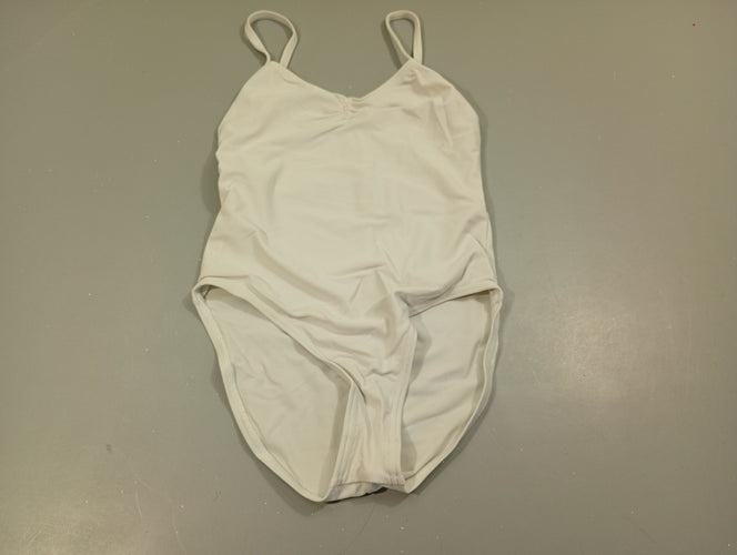 Maillot de danse blanc  fines bretelles? Temps des danses. Pas de taille indiquée, estimée 5a, moins cher chez Petit Kiwi