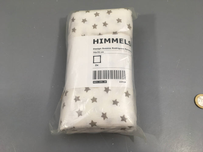 NEUF, 2 tetras blanc étoiles, 70x70cm, moins cher chez Petit Kiwi