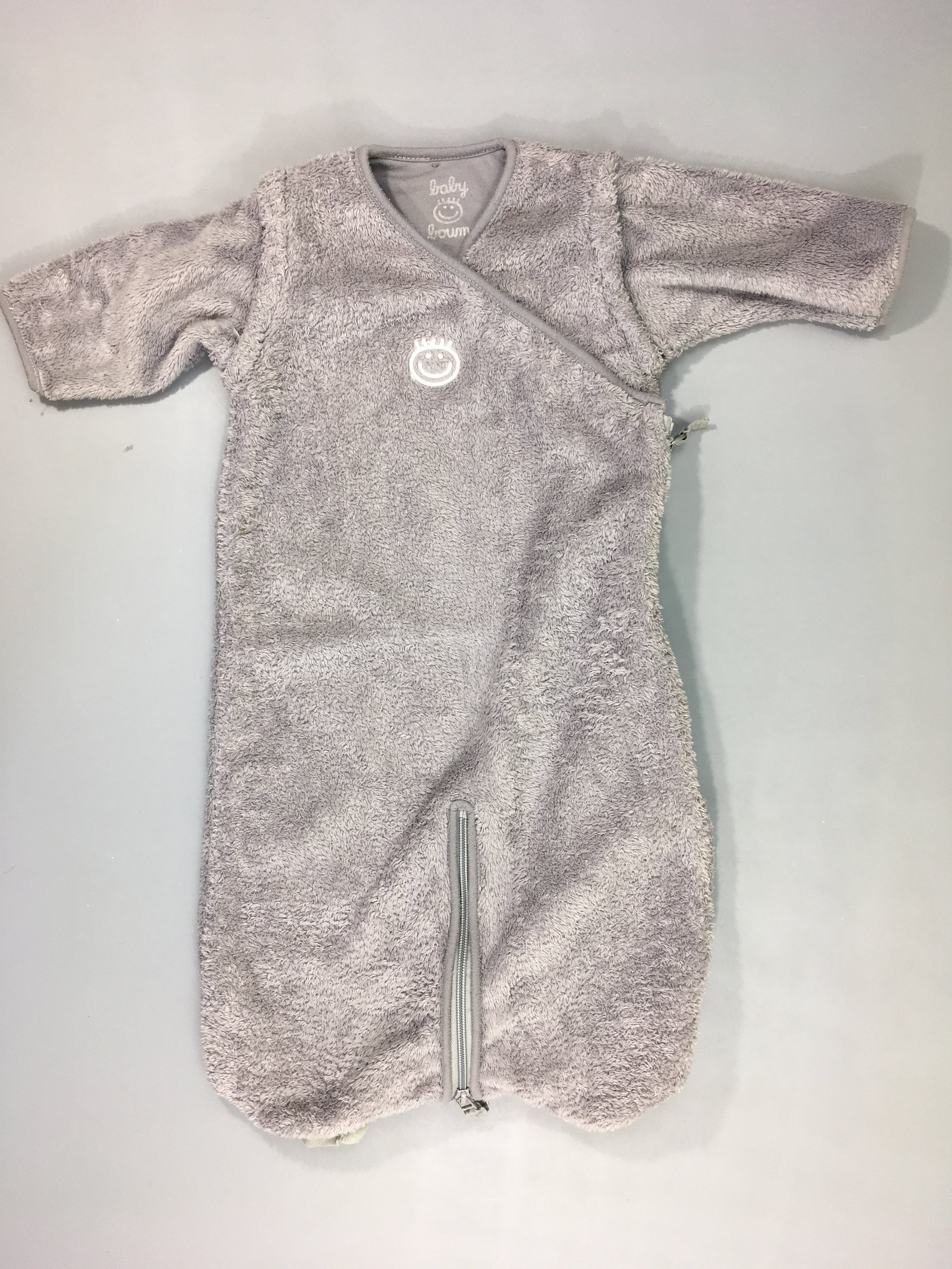 Sac de couchage ml velours gris étoiles, s.mile, 3-9m intérieur bouloché