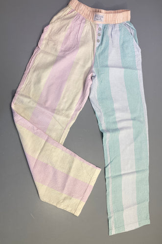 Pantalon pyjama ligné pastel, moins cher chez Petit Kiwi