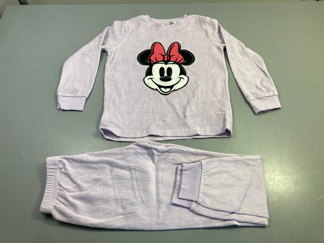 Pyjama 2 pièces velours lilas Minnie, moins cher chez Petit Kiwi