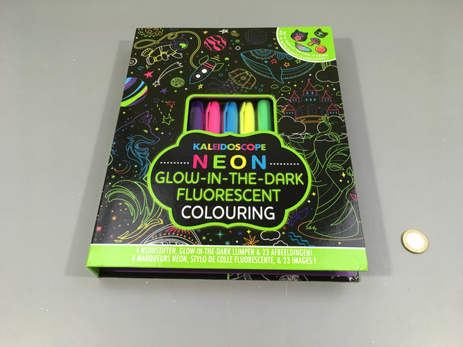 Jamais servi-Carte à colorier et à gratter Espace NEON, moins cher chez Petit Kiwi