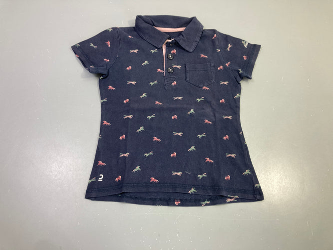 Polo m.c bleu marine chevaux, moins cher chez Petit Kiwi