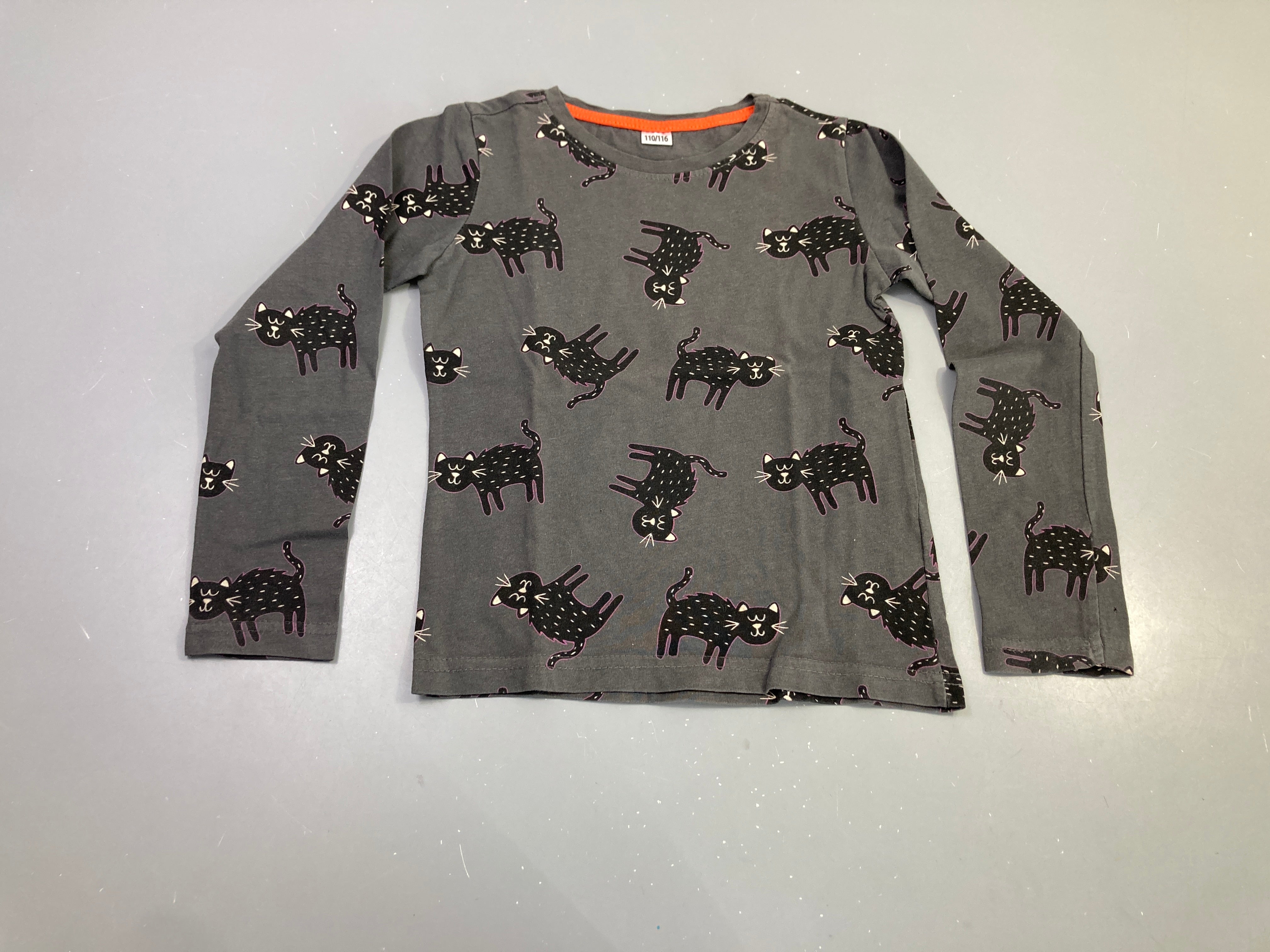 T-shirt m.l gris chats noirs