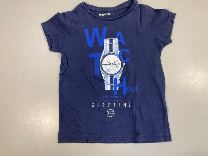 T-shirt m.c bleu foncé Montre, moins cher chez Petit Kiwi