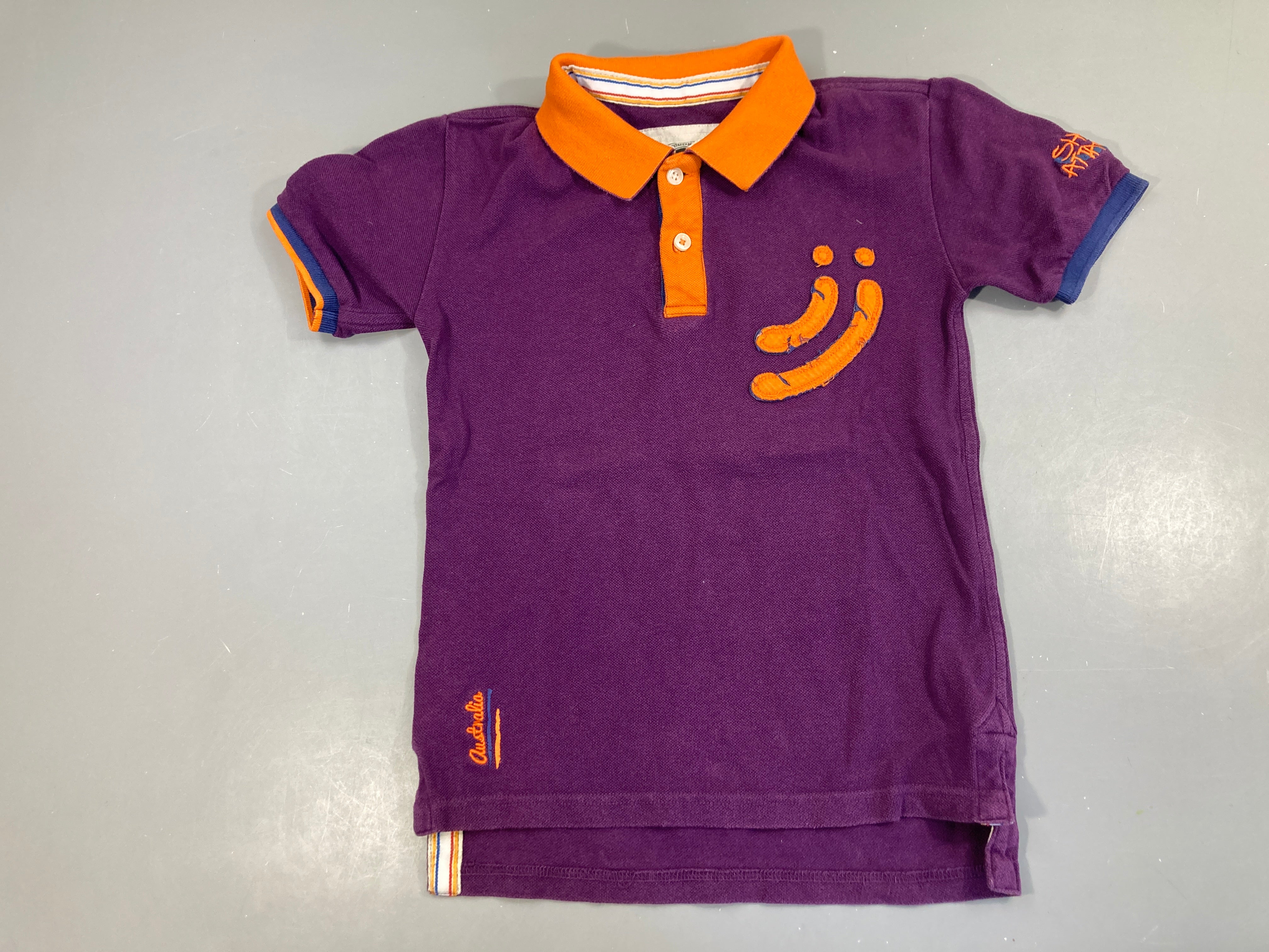Polo m.c mauve orange