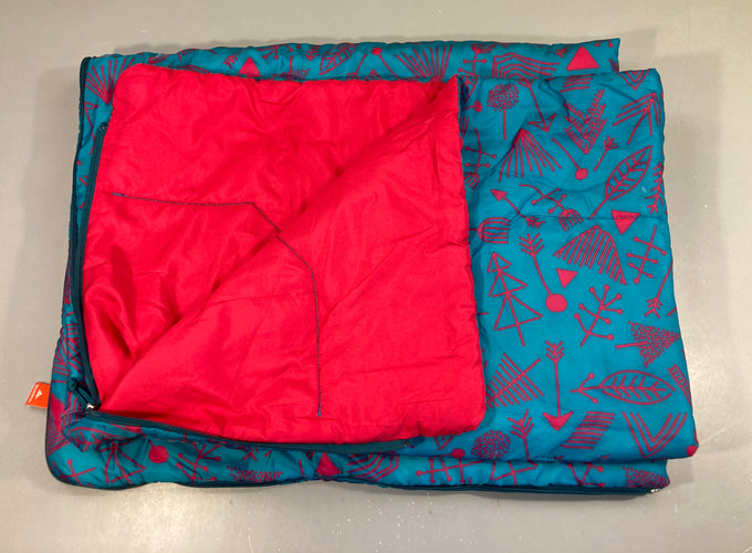 Sac de couchage bleu motifs fuchsia 140cm Quelques taches "propre", moins cher chez Petit Kiwi