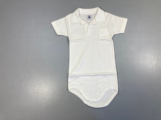 Body m.c polo blanc, moins cher chez Petit Kiwi