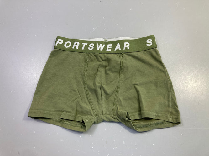 Boxer vert kaki uni, moins cher chez Petit Kiwi