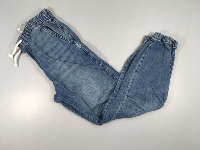Pantalon denim taille et cheville élastiquées, moins cher chez Petit Kiwi