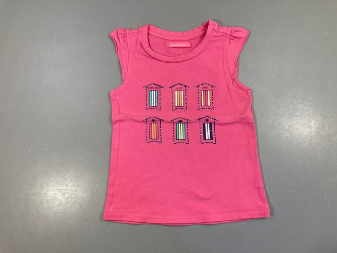 T-shirt m.c rose cabines strass, bouloché, moins cher chez Petit Kiwi