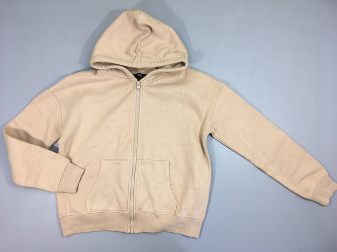 Sweat zippé à capuche beige, moins cher chez Petit Kiwi