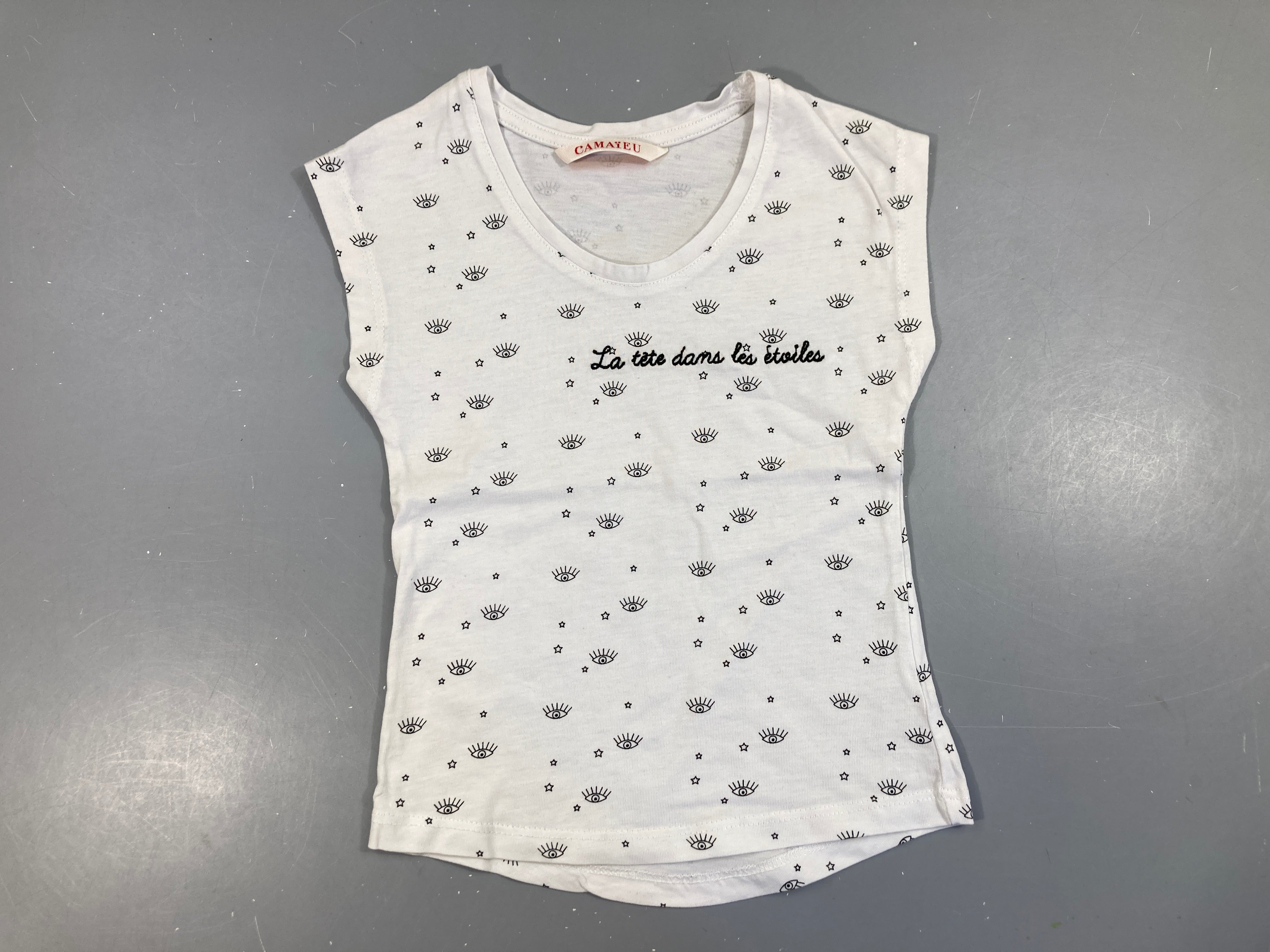 T-shirt m.c blanc yeux la tête dans les étoiles