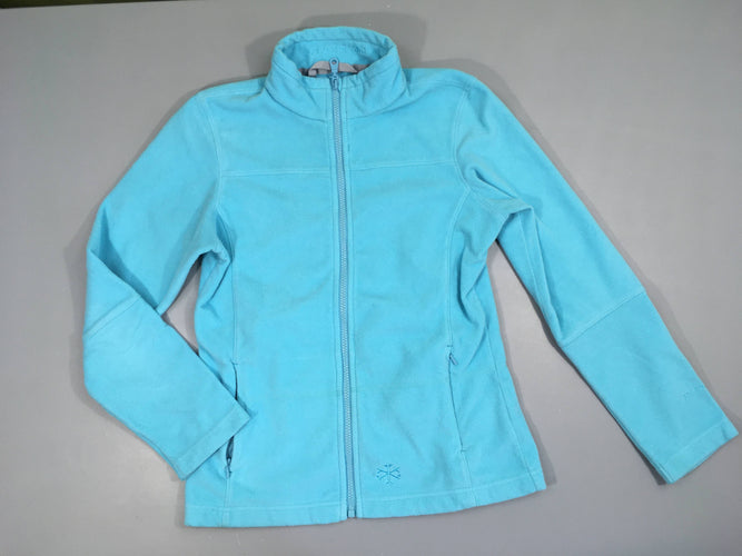 Polar zippé turquoise col camionneur, moins cher chez Petit Kiwi