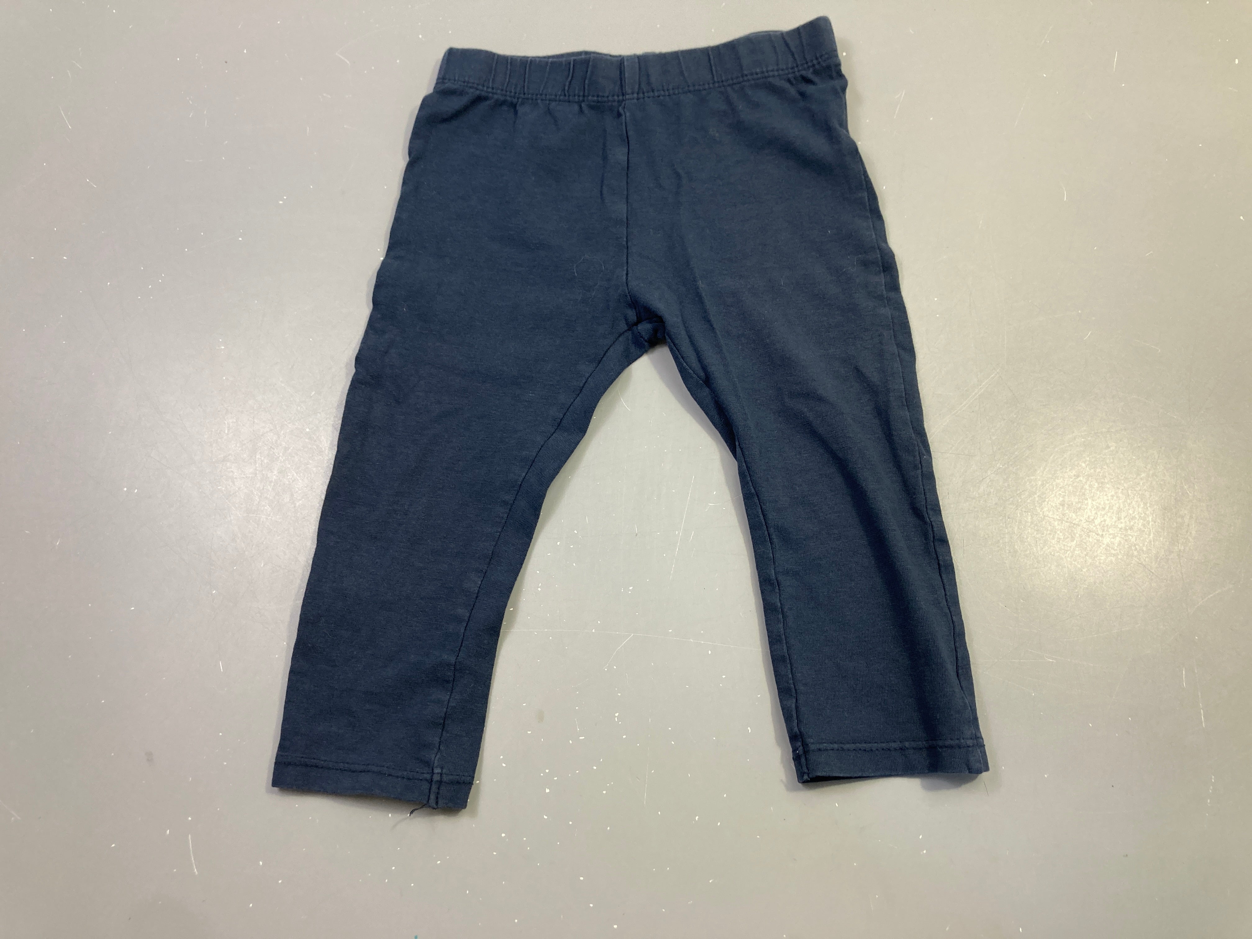 Legging court bleu marine uni