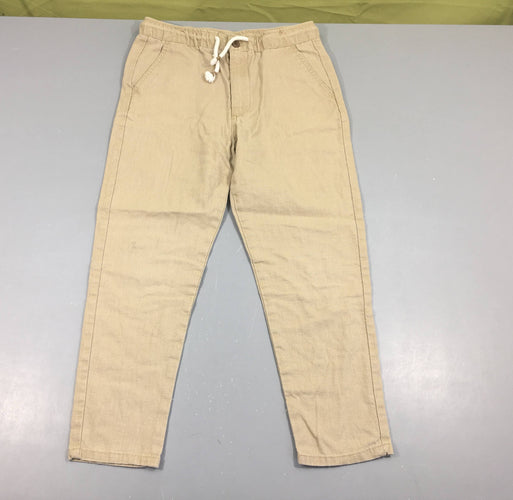 Pantalon chino beige 55%Lin 45%coton, moins cher chez Petit Kiwi