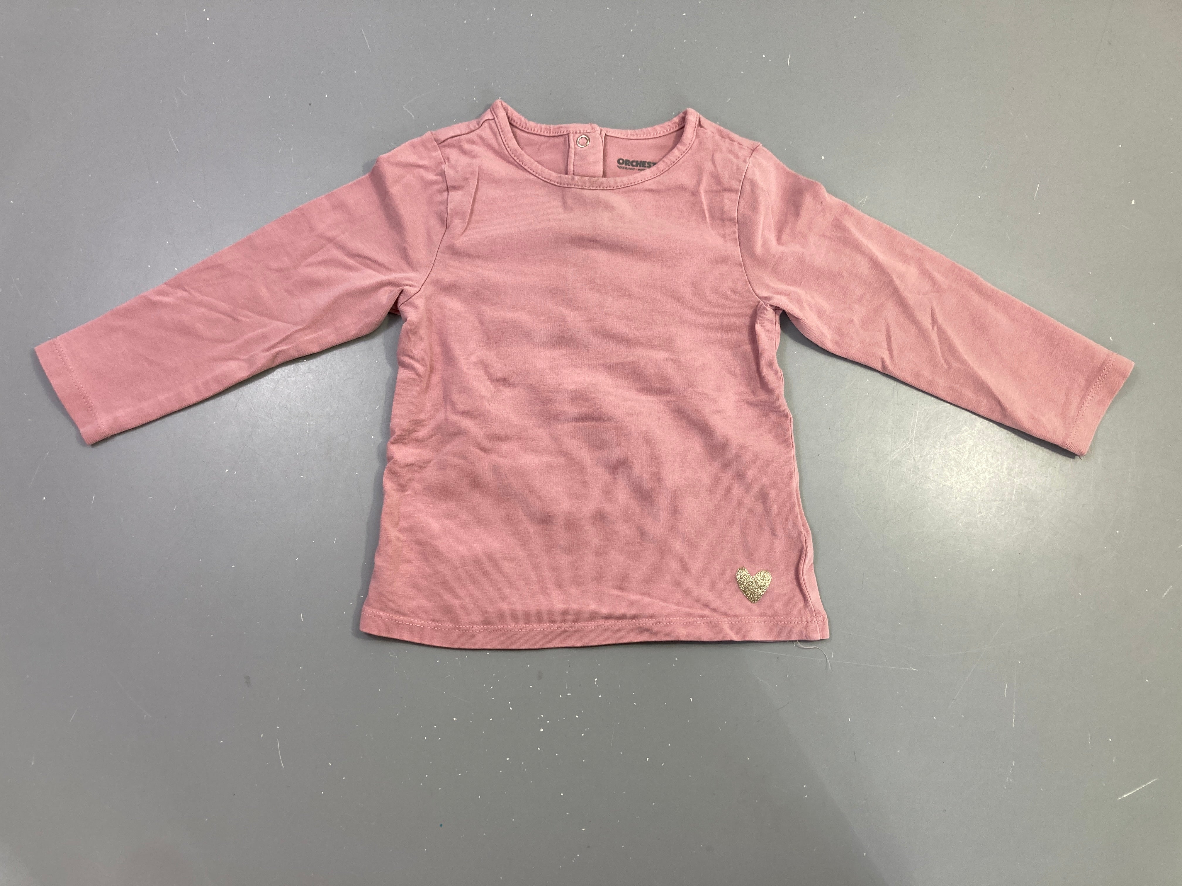 T-shirt m.l rose cœur doré