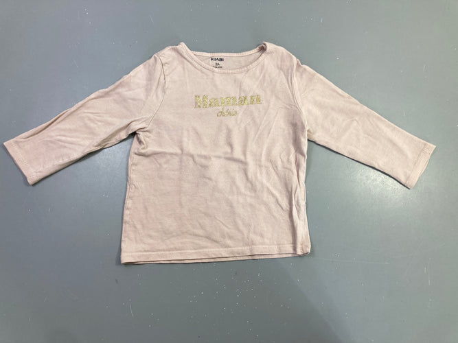 T-shirt m.l rose pâle Maman chérie doré, moins cher chez Petit Kiwi