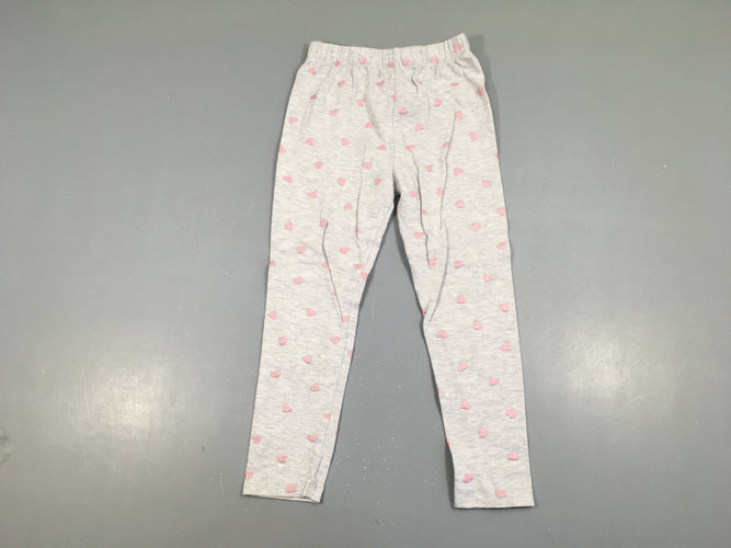 Legging gris coeurs roses irisés, moins cher chez Petit Kiwi