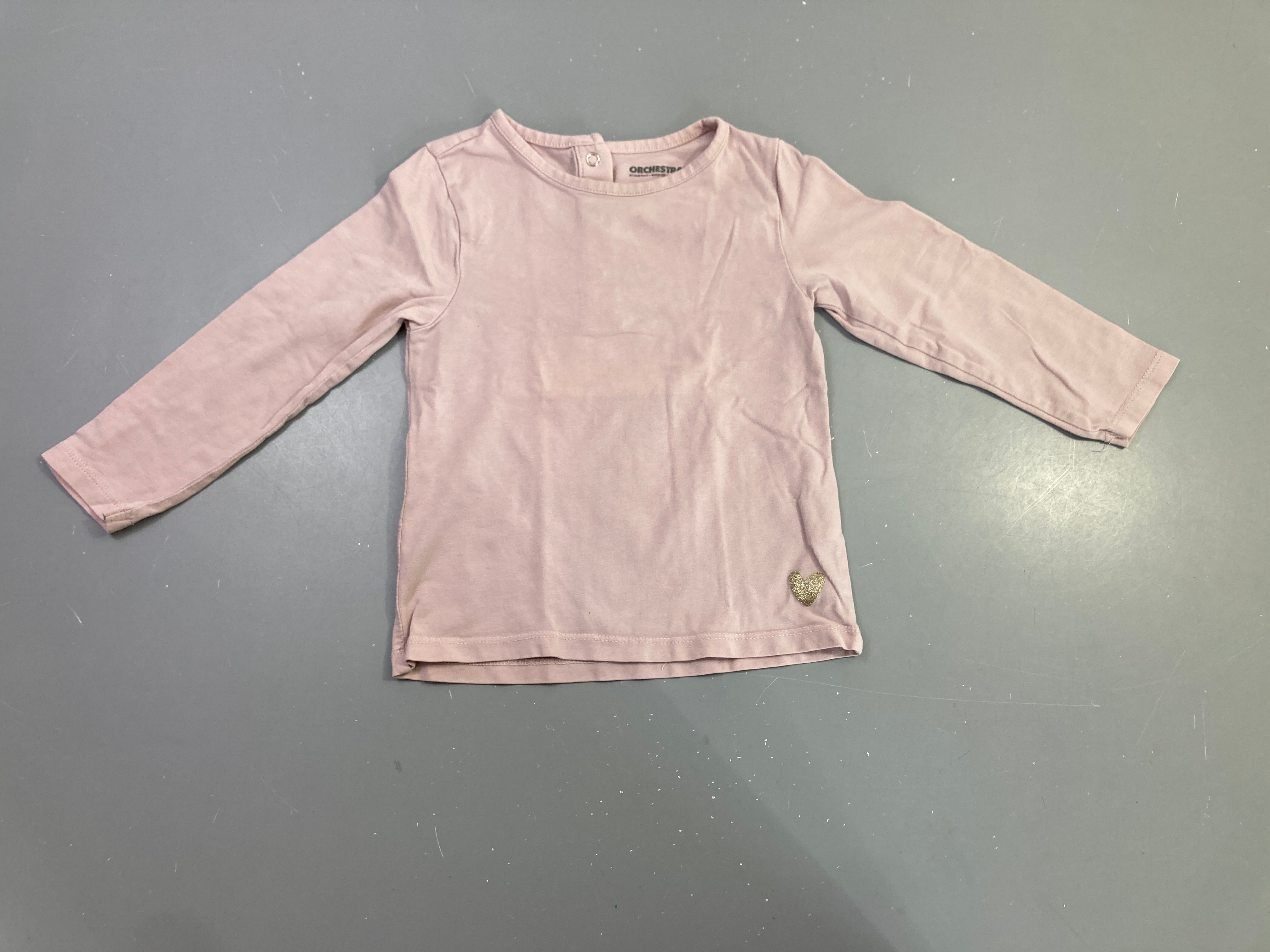 T-shirt m.l rose cœur doré