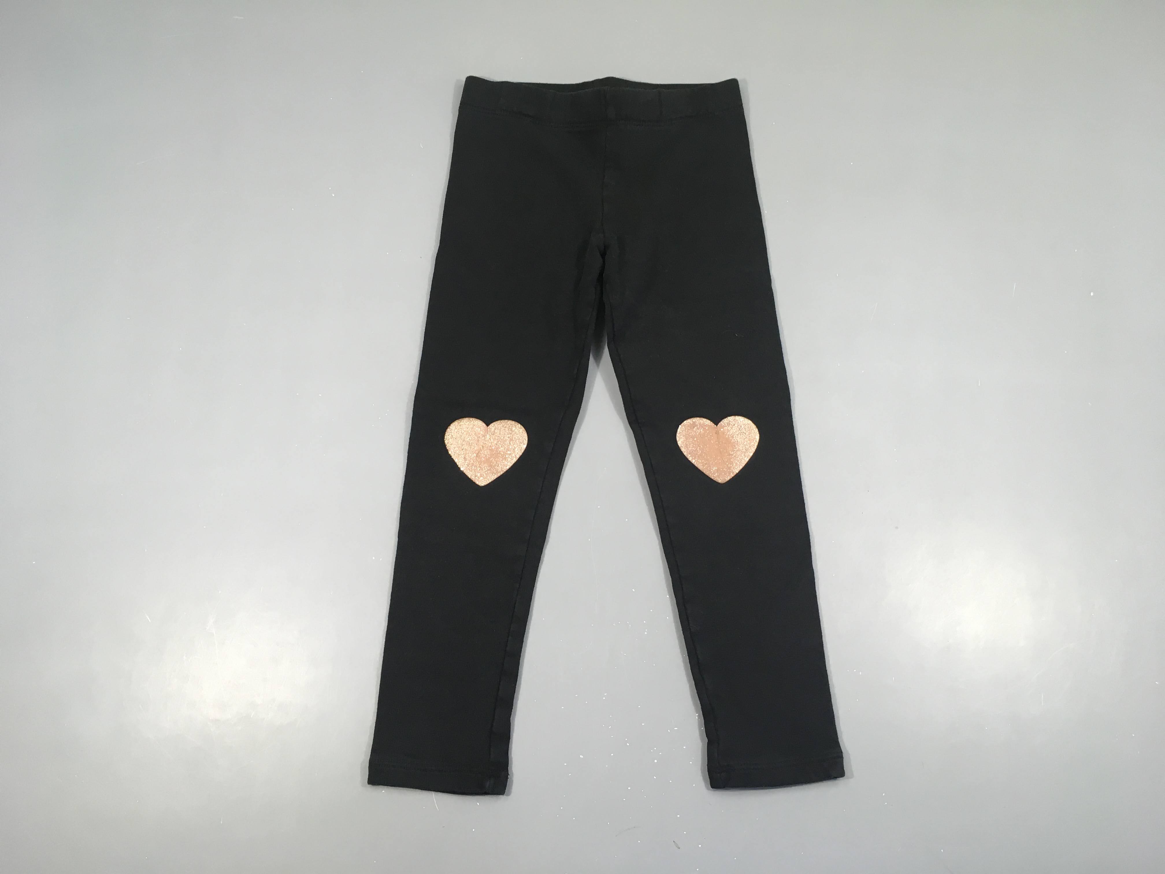 Legging épais noir coeurs genoux