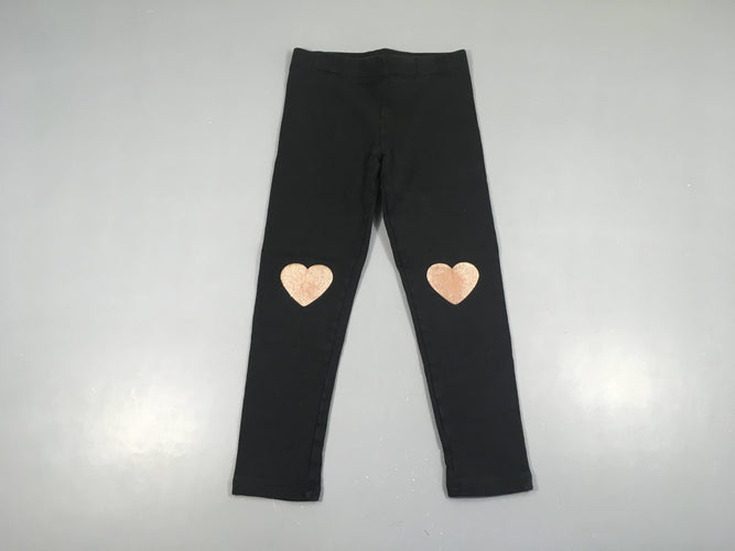 Legging épais noir coeurs genoux, moins cher chez Petit Kiwi