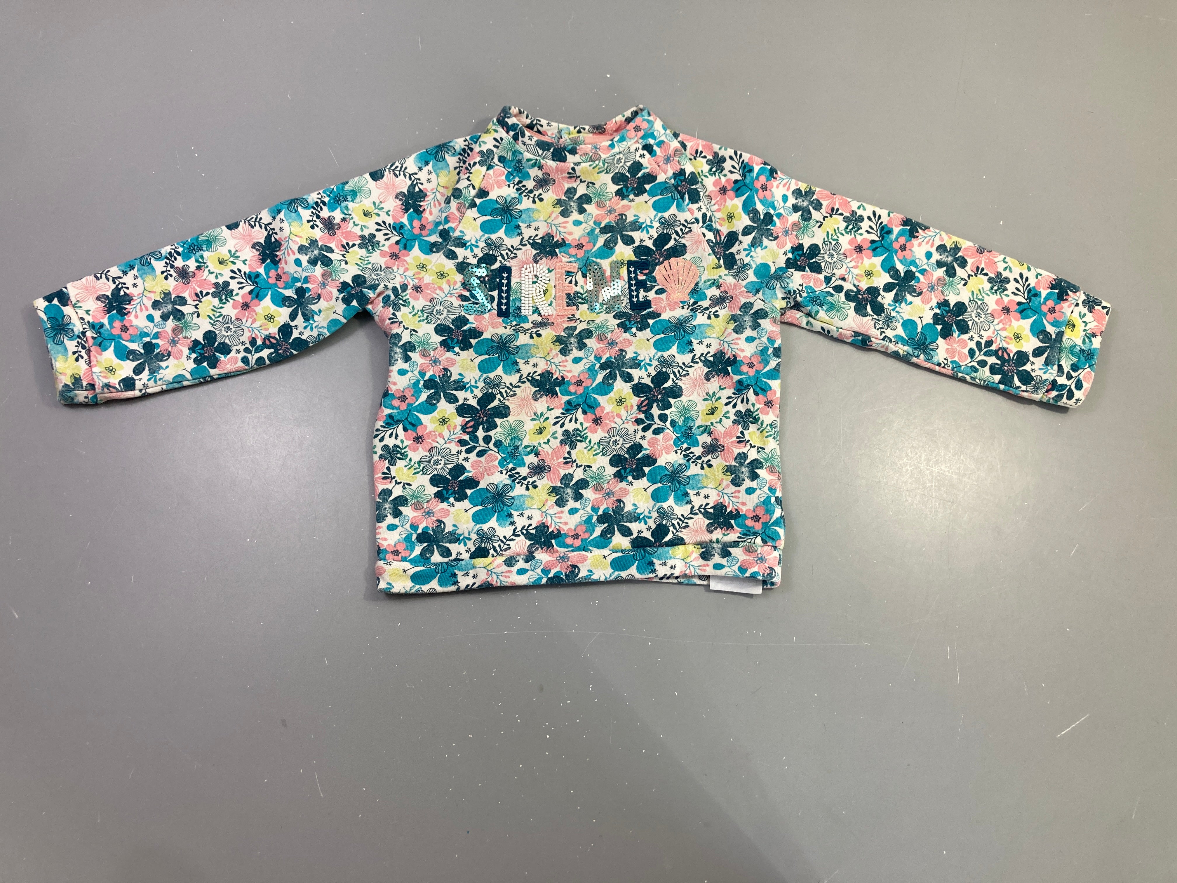 Sweat fleuri sirène coquillage