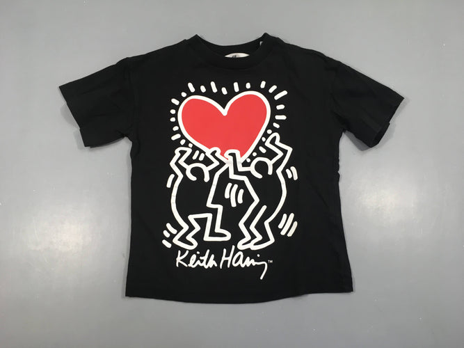 T-shirt m.c noir coeur, moins cher chez Petit Kiwi