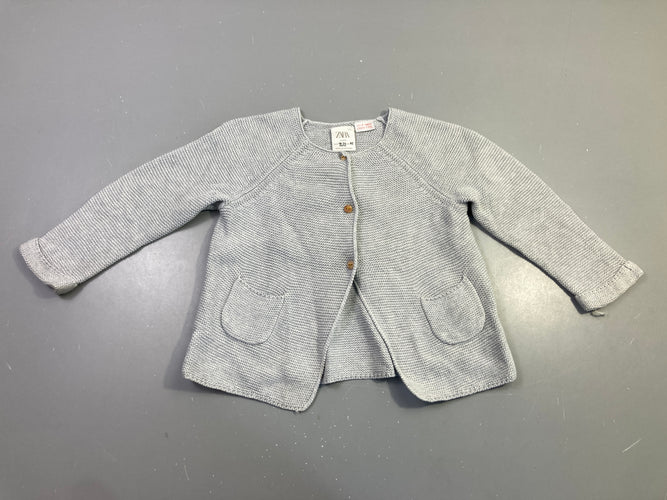 Gilet gris uni, poches, moins cher chez Petit Kiwi
