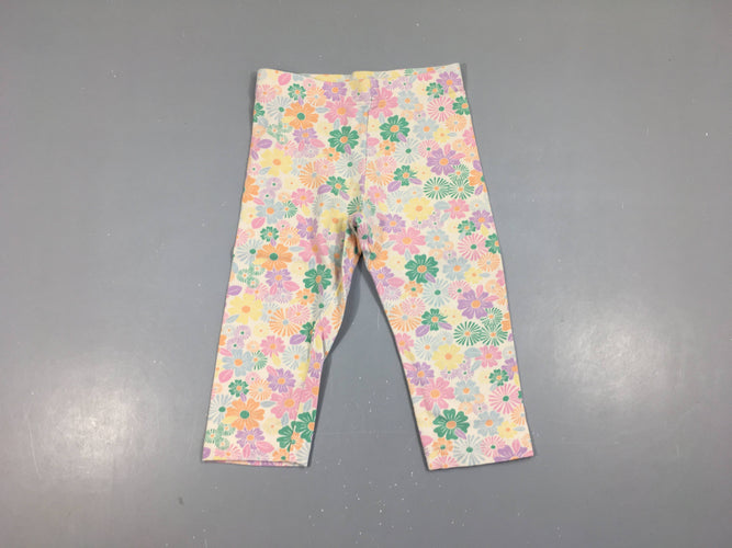 Legging écru fleuri rose-mauve Légèrement bouloché, moins cher chez Petit Kiwi