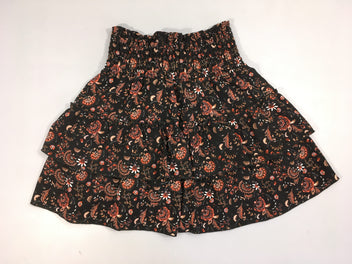 Jupe s.mockée volants noir fleuri indian blue jeans