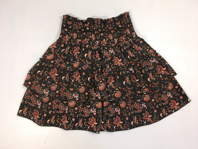 Jupe s.mockée volants noir fleuri indian blue jeans, moins cher chez Petit Kiwi