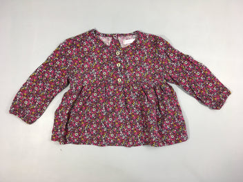 Blouse ml mauve fleurs