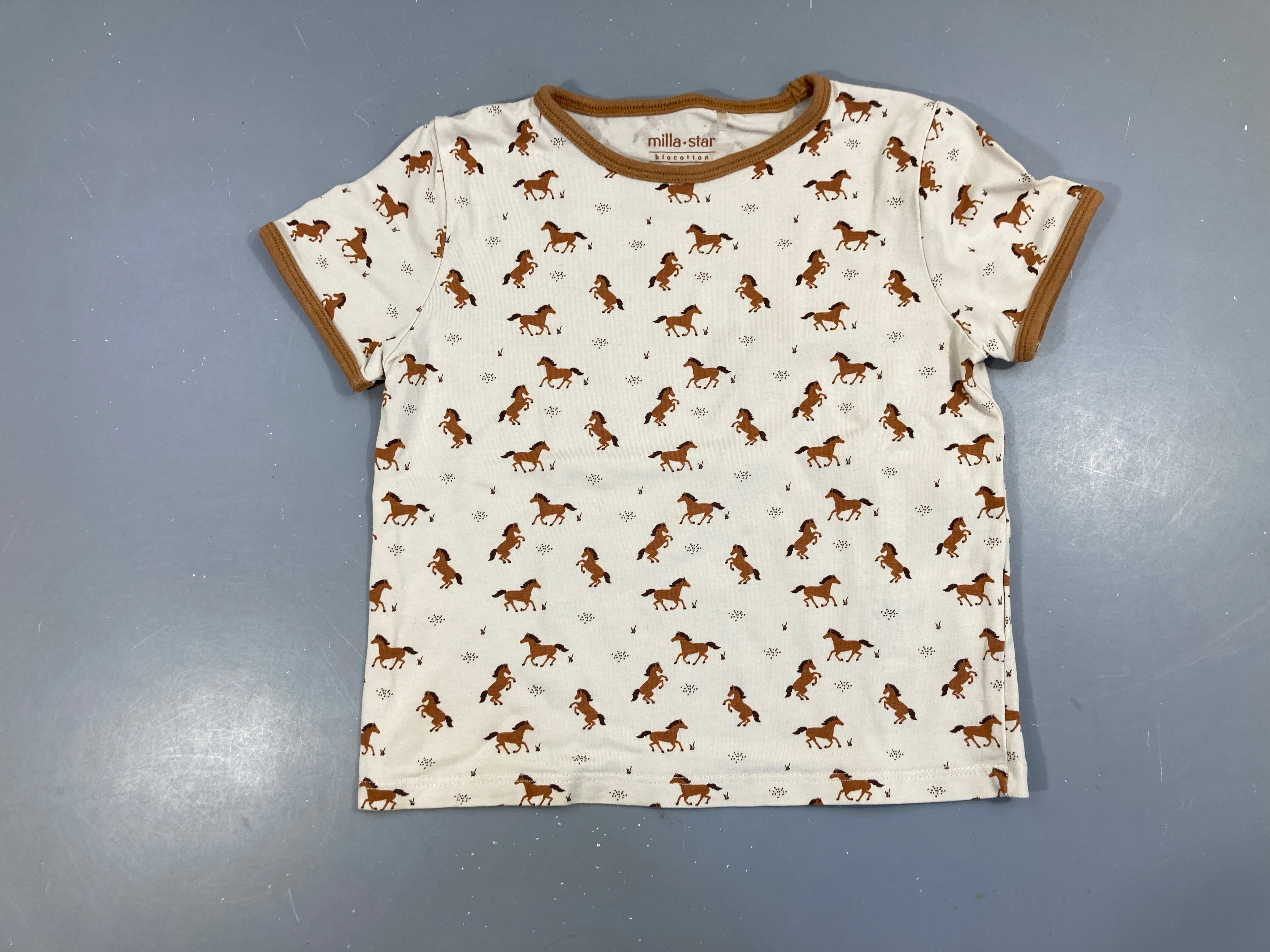 T-shirt m.c beige chevaux