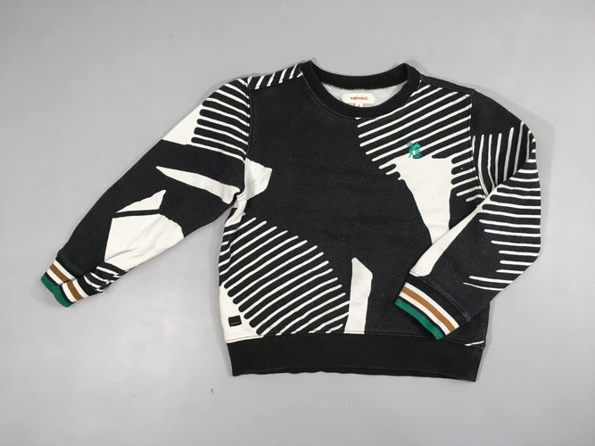 Sweat noir/blanc, bouloché, moins cher chez Petit Kiwi