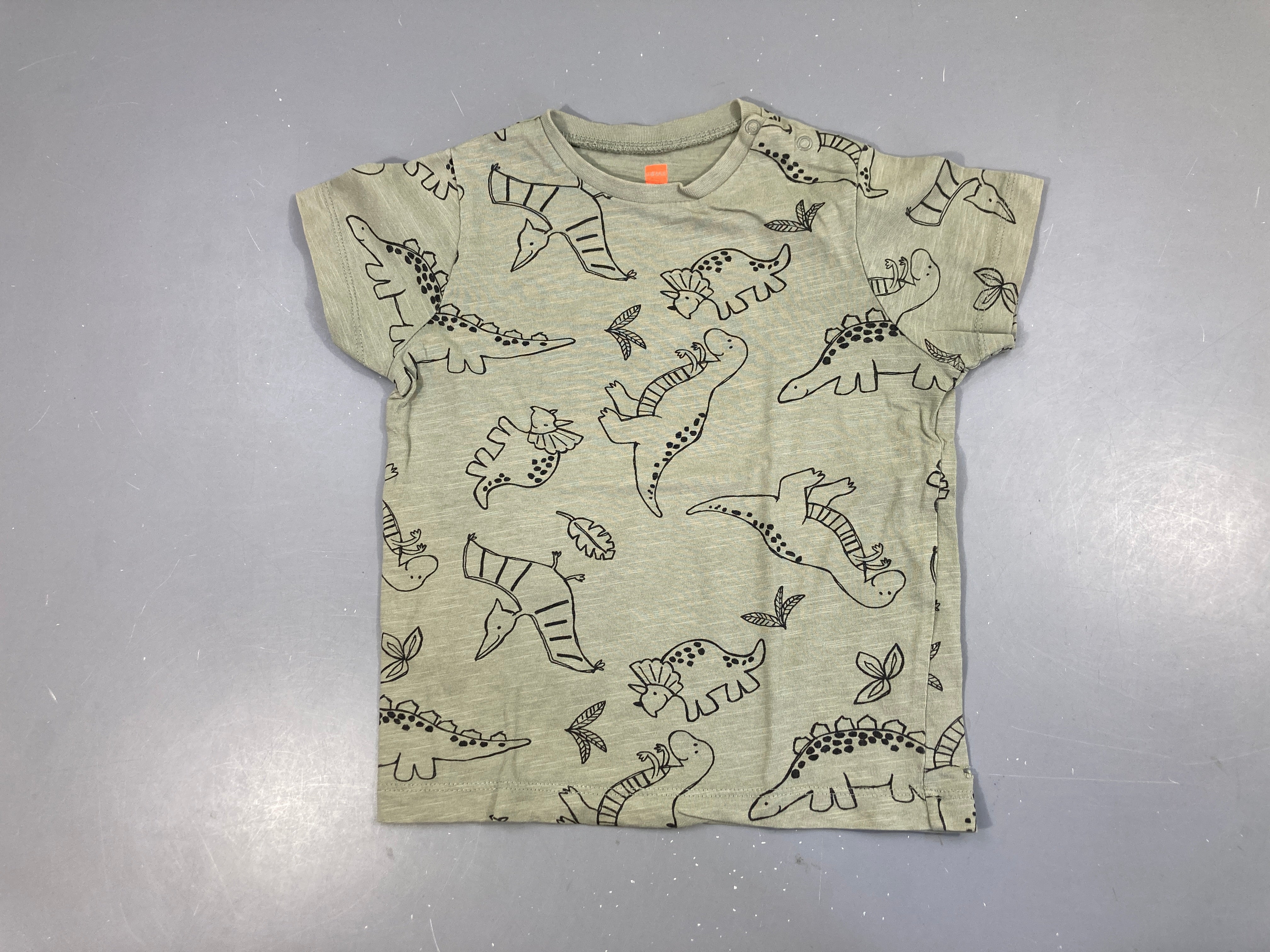 T-shirt m.c kaki clair flammé