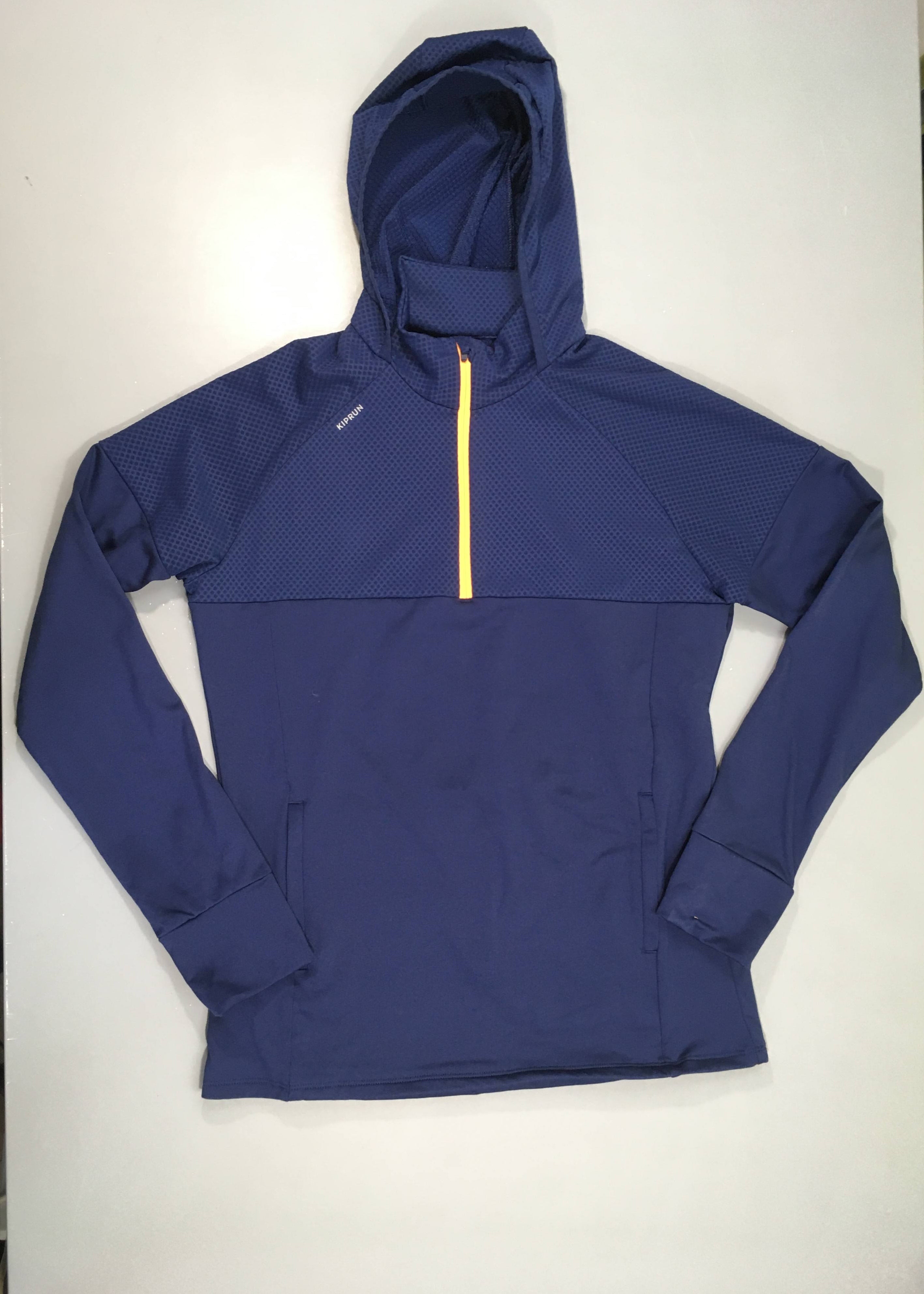 Survêtement de sport bleu foncé Kiprun tirette orange