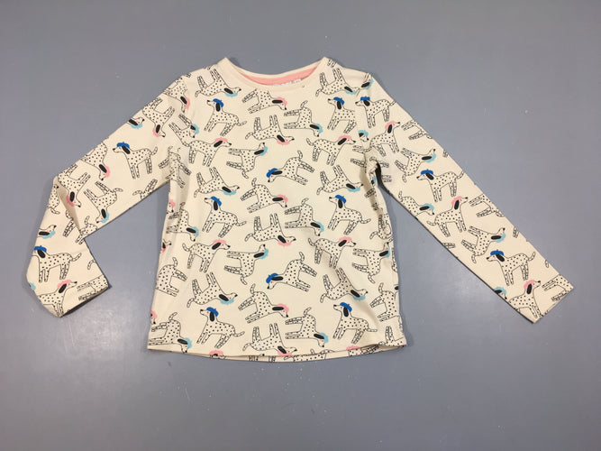 T-shirt m.l écru chiens, moins cher chez Petit Kiwi