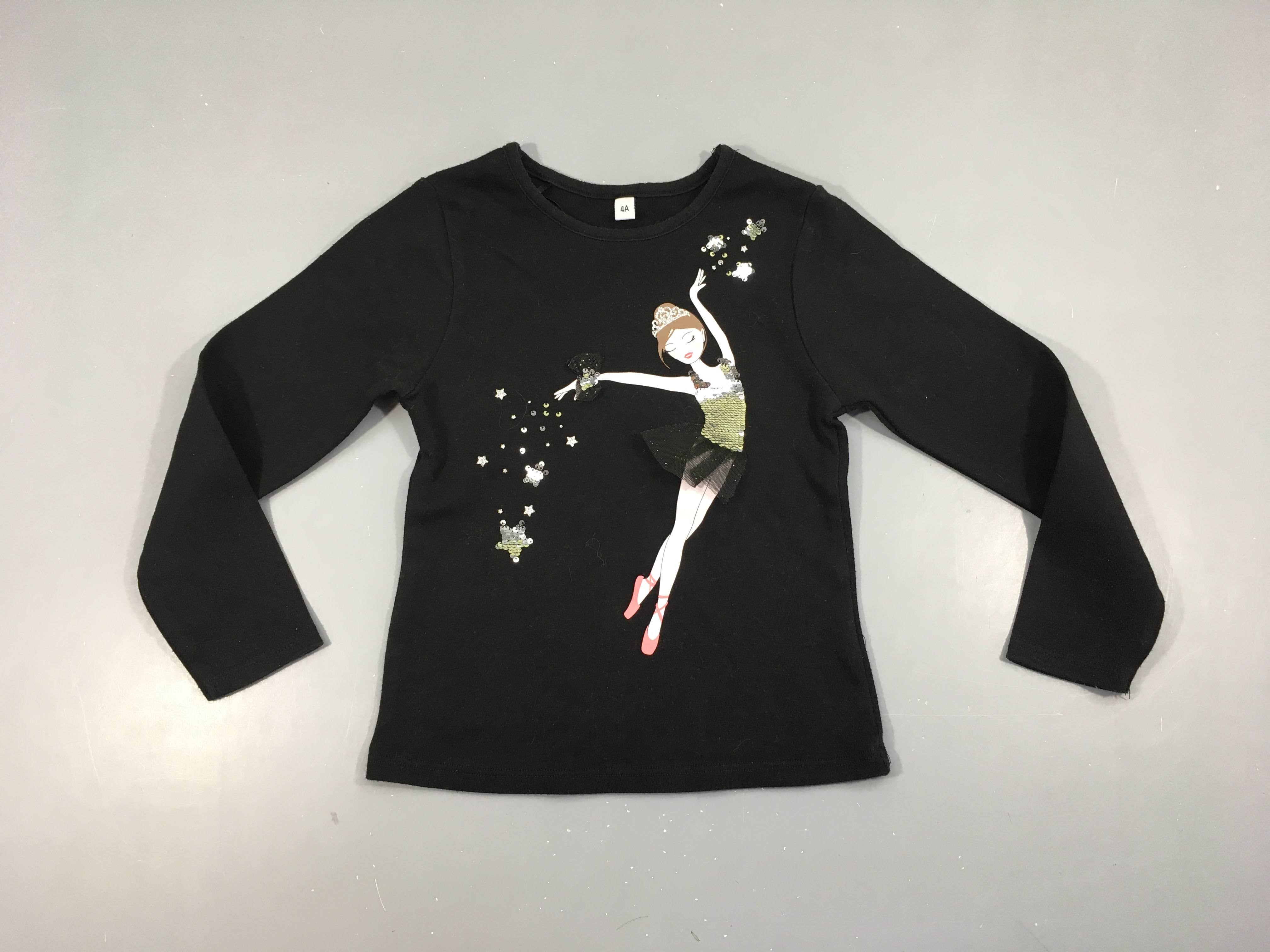 T-shirt m.l noir danseuse tulle