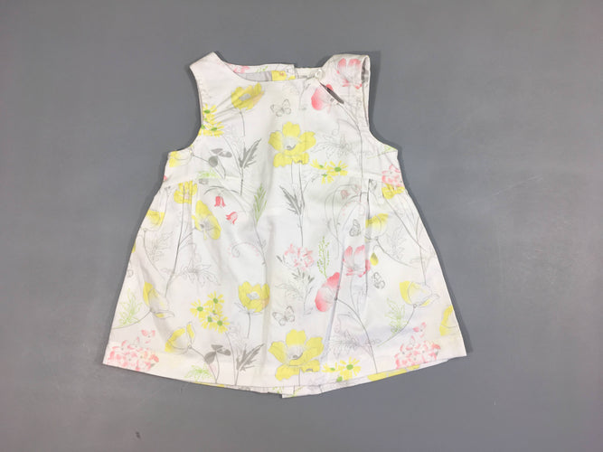 Blouse s.m blanche fleurs/papillons, moins cher chez Petit Kiwi