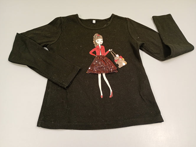 T-shirt m.l noir jeune fille, jupe en tulle, sac en sequins, moins cher chez Petit Kiwi