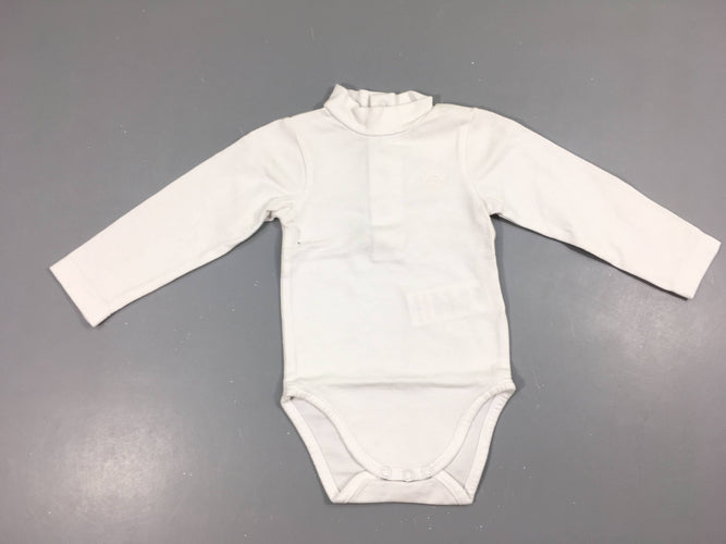 Body m.l blanc col roulé, très légèrement bouloché, moins cher chez Petit Kiwi